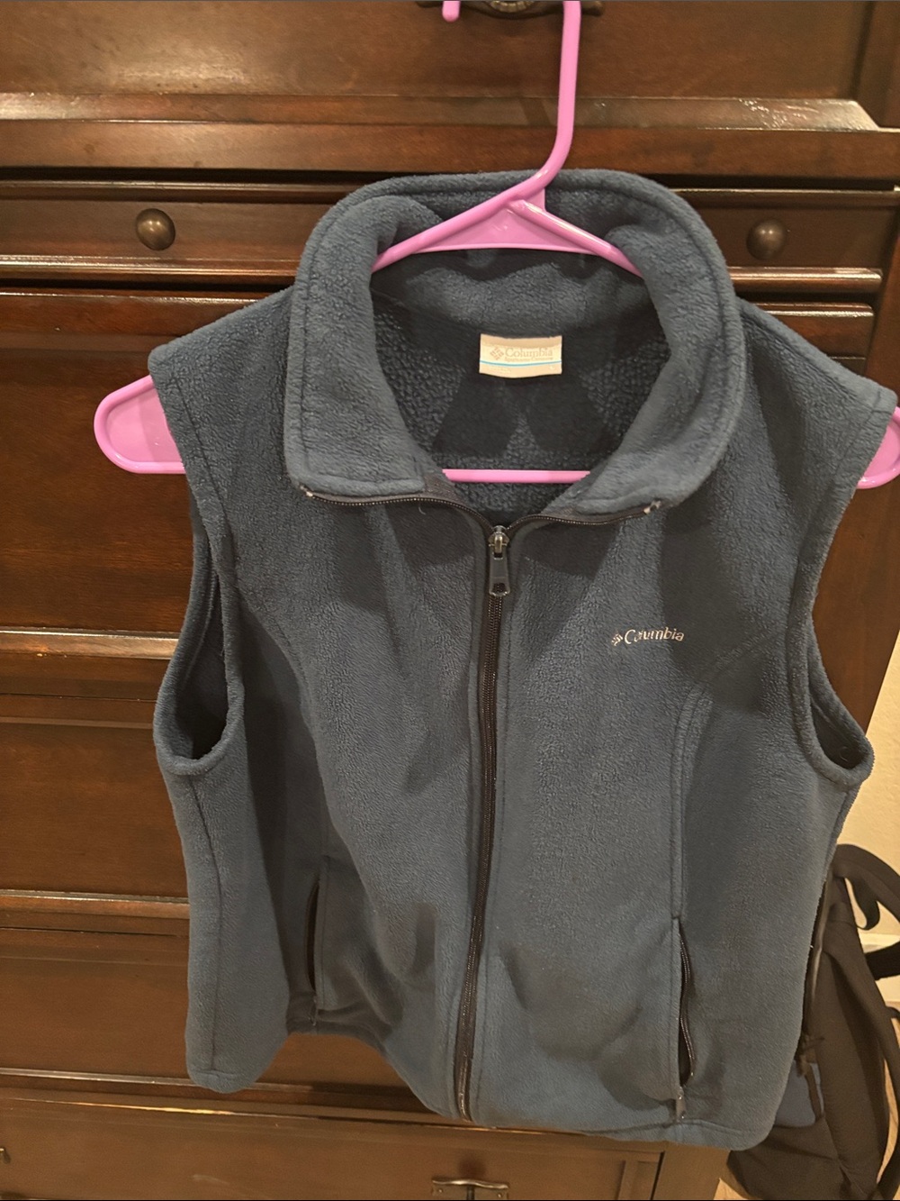 Columbia Ladies Blue Fleece Vest - Cozy Zip Front Layer